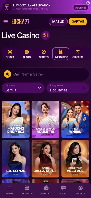 LUCKY77 APK promo