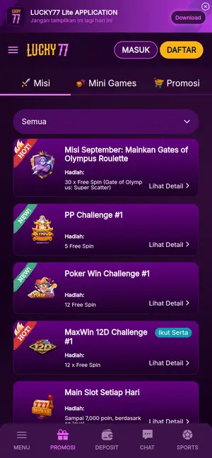 LUCKY77 APK layanan